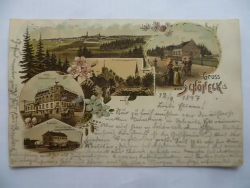 Litho-AK Schöneck i.S. 1897 5 Ansichten
