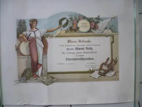 Ehrenurkunde Leutersdorf Jugendverein Germania 1919