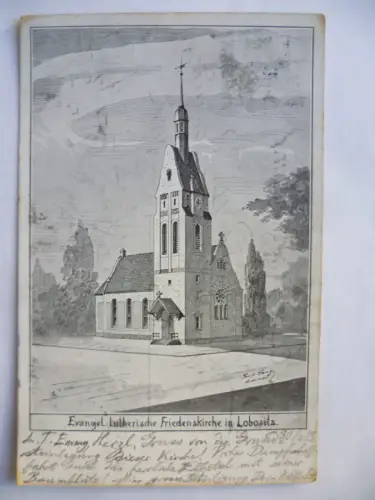 AK Lobositz Böhmen Evang.-luth. Friedenskirche