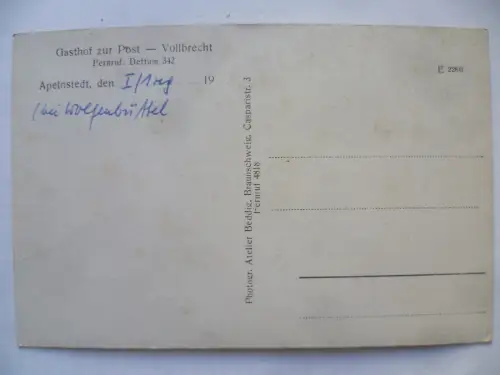 AK Apelnstedt Kr. Wolfenbüttel Gasthof zur Post