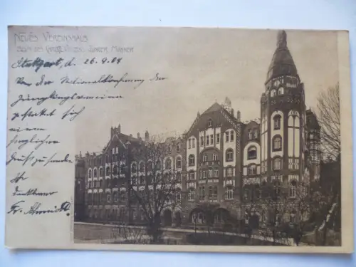 AK Stuttgart Neues Vereinshaus Christl. Verein Junger Männer