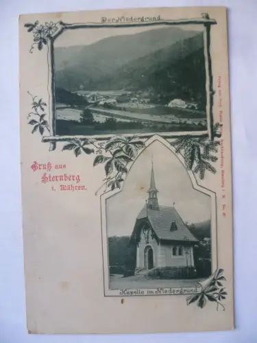 AK Sternberg in Mähren Niedergrund mit Kapelle