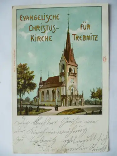 AK Trebnitz Nordböhmen Evang. Christuskirche