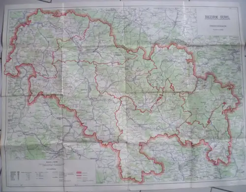 Große Übersichtskarte Bezirk Suhl 1954