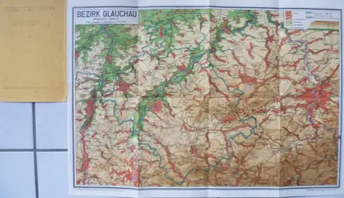 Karte vom Bezirk Glauchau 1930er Jahre