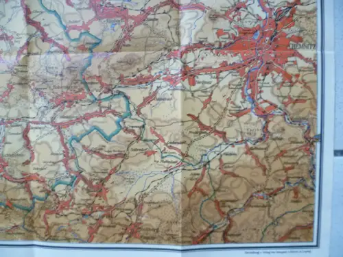 Karte vom Bezirk Glauchau 1930er Jahre