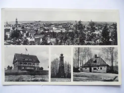 AK Trebnitz Schlesien Jugendherberge Aussichtsturm Einsiedelei Panorama