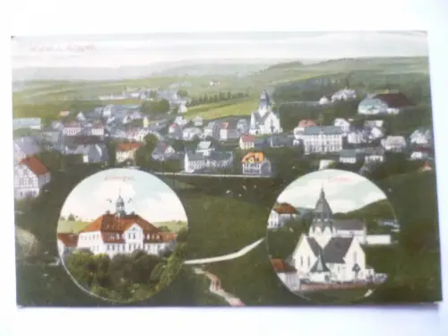 AK Wiesa Erzgebirge Rittergut Kirche Ortsansicht