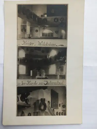 AK Zschernitzsch bei Altenburg Krieger-Weihekränze in der Kirche