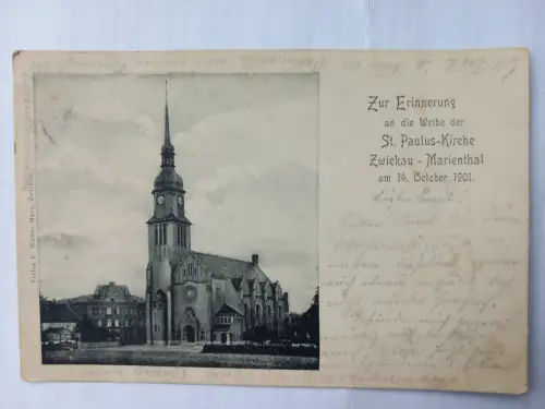 AK Zwickau-Marienthal Weihe der St. Paulus-Kirche 1901