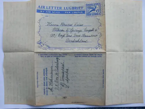 2 Aerogramme South Africa 1949/50