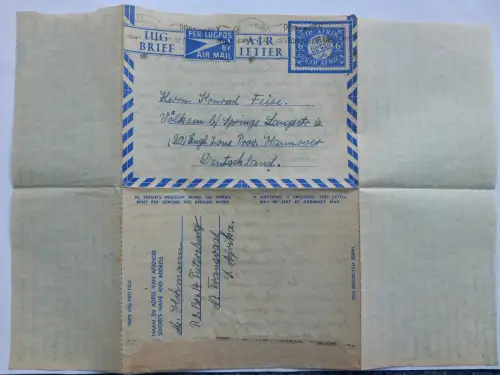 2 Aerogramme South Africa 1949/50