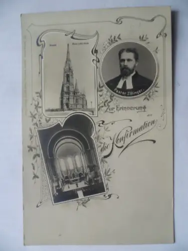 AK Dresden Martin-Luther-Kirche Konfirmation 2 Anichten u. Porträt