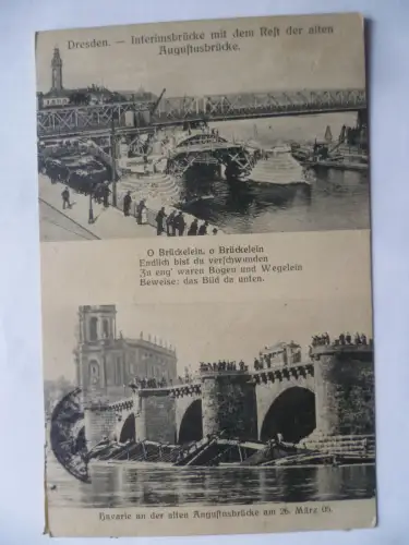 AK Dresden Interimsbrücke mit dem Rest der alten Augustusbrücke 1907V