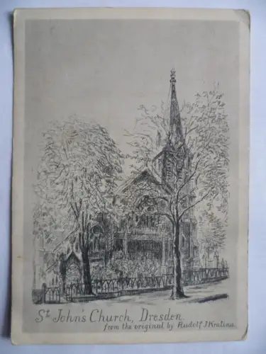 Künstler-AK Dresden St.Johns Church Amerikanische Kirche
