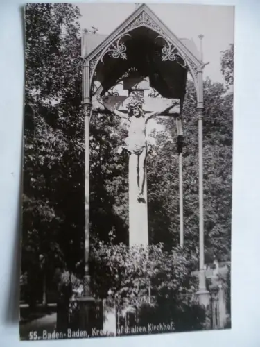 AK Baden-Baden Kreuz auf dem alten Kirchhof
