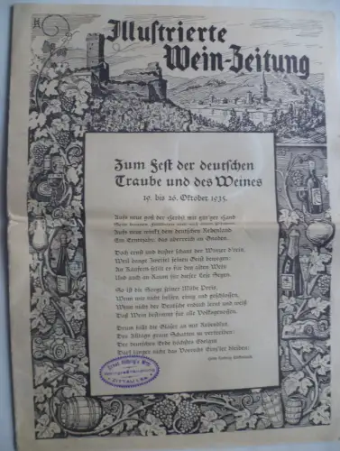 Ilustrierte Weinzeitung Sonderausgabe Weinfest 1935