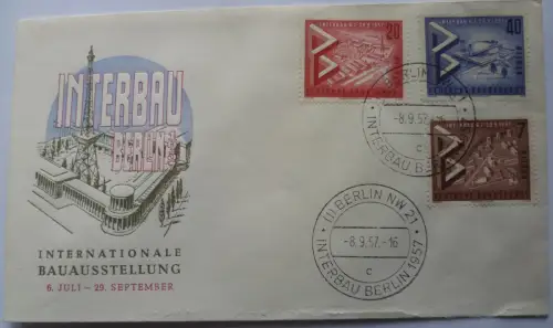Berlin 2 Belege Interbau 1957 SSt Mi.160-162