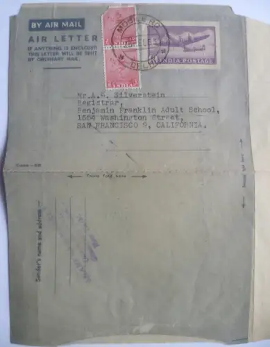 Indien 3 Aerogramme 1950er jahre