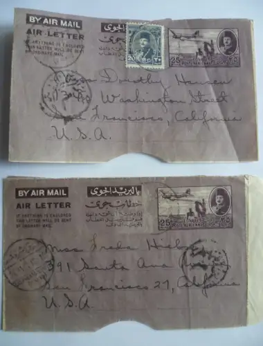 Indien 3 Aerogramme 1950er jahre