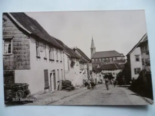AK Beerfelden Chaussee mit Kirche