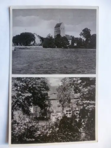 AK + 2 Fotos Cavertitz bei Oschatz Evang. Kirche