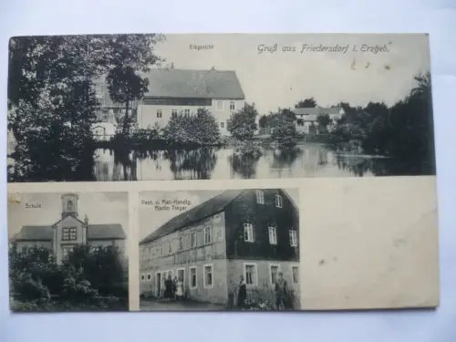 AK Friedersdorf im Erzgebirge Erbgericht Schule Restauration