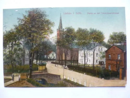 AK Liebau Schlesien Partie an der Trautenauer Straße
