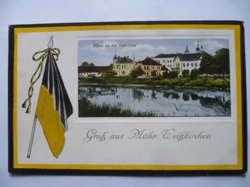 Patriotik-AK Mährisch Weißkirchen Hranice na Moravě Villen an der Betschwa