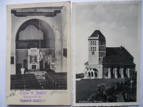 2 AK + 2 Fotos Ellefeld Vogtland Kirche