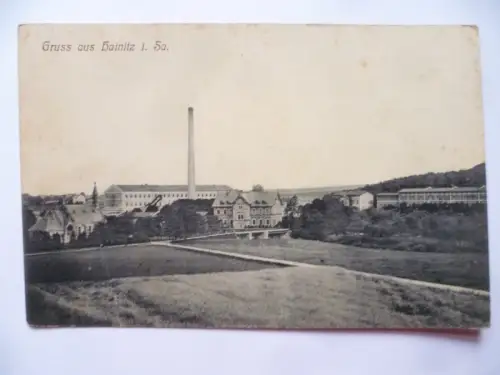 AK Hainitz bei Großpostwitz Textilfabrik