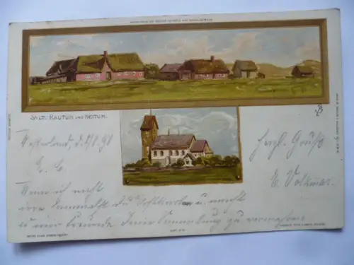 Litho-AK Sylt Rautum und Keitum