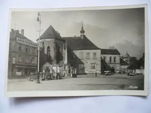 Foto-AK Komotau Chomutov Rathaus