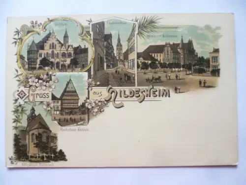 Litho-AK Hildesheim 5 Ansichten