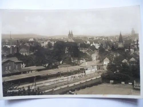 AK Iserlohn Blick auf Bahnhof und Stadt