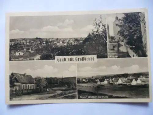 AK Mansfeld Großörner Gesamtansicht Kirche Jugendheim Siedlung