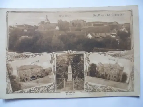 AK Klein Eichstädt Ortsansicht Gasthof Denkmal Schloß