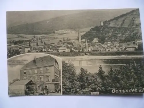 AK Gemünden am Main Gasthof zum Löwen + Totalansicht