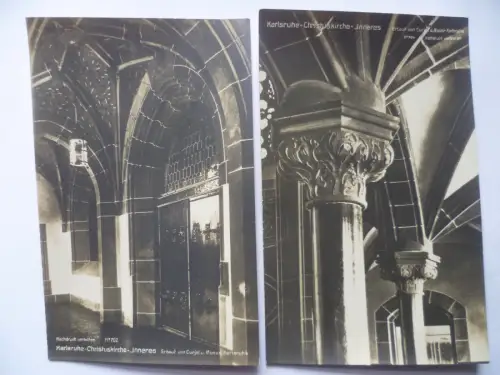 6 Foto-AK Karlsruhe Christuskirche Detailansichten