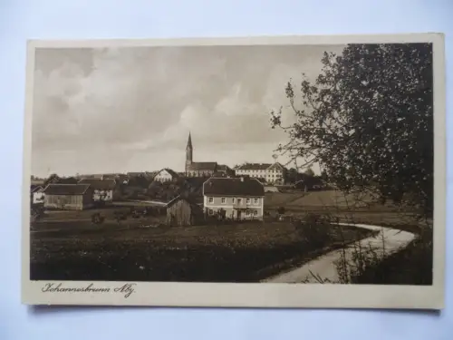 AK Johannesbrunn Niederbayern Blick auf die Kirche