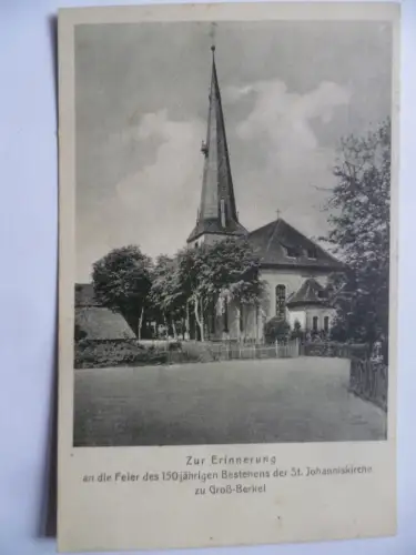 AK Groß-Berkel St. Johanniskirche 150 Jahre 1927