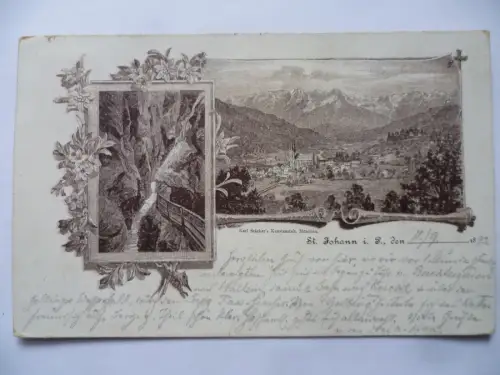 Litho-AK Vorläufer St. Johann im Pongau 1892