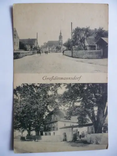 AK Großdittmannsdorf Kirche und Pfarrhaus