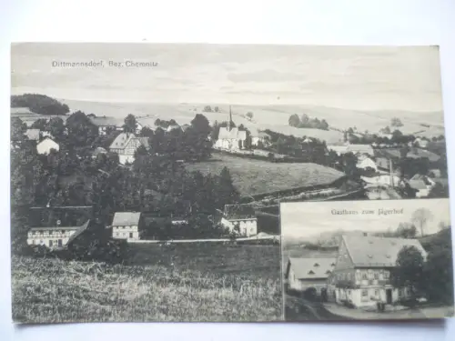 AK Dittmannsdorf Bez. Chemnitz Gasthaus zum Jägerhof
