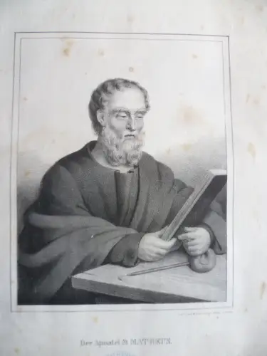 7 große Lithographien 5 Apostel u. 2 andere Motive um 1850