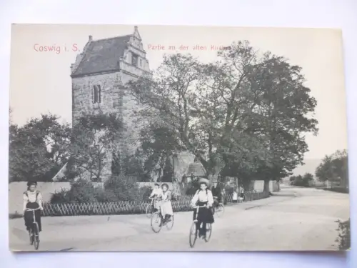 3 AK Coswig v. Friesenplatz und alte Kirche