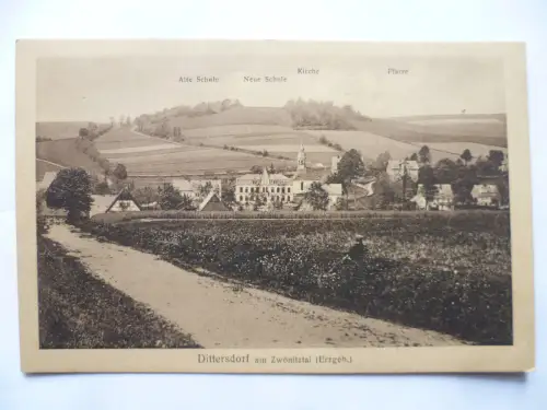 AK Dittersdorf am Zwönitztal Erzgebirge Ortsansicht
