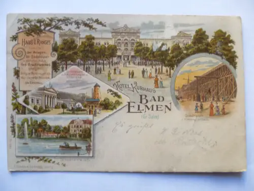 Litho-AK Bad Elmen / Gr. Salze Hotel Kurhaus