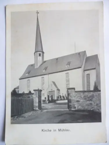 3 AK Mühlau bei Burgstädt Kirche Erneuerung 1929