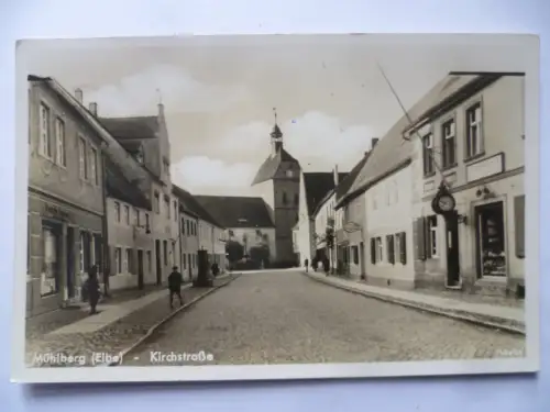 Foto-AK Mühlberg Elbe Kirchstraße
